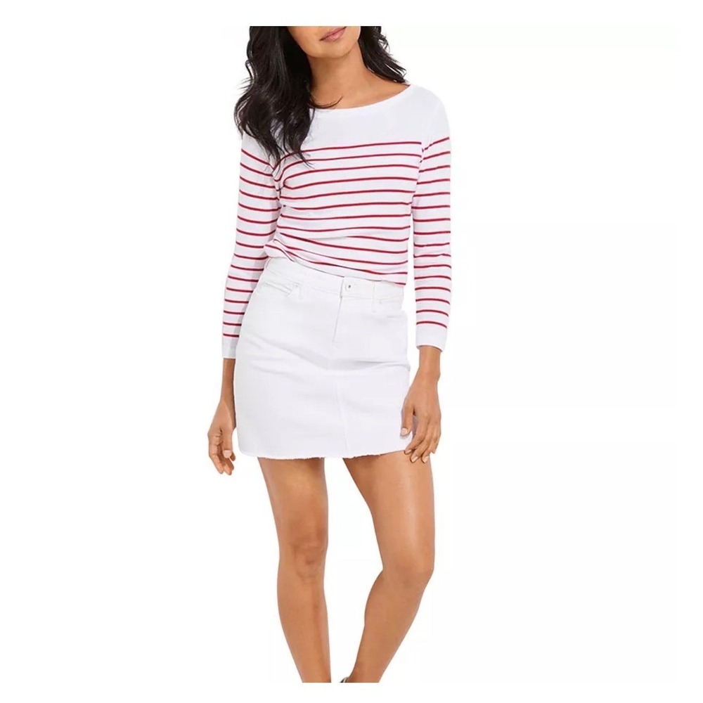 NWT Vineyard‎ Vines White Denim Mini Skirt Raw Hem Size Small